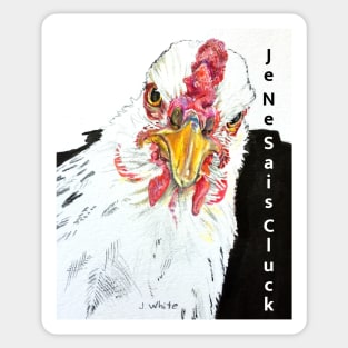 Chips, the Light Brahma Hen by Je Ne Sais Cluck Sticker